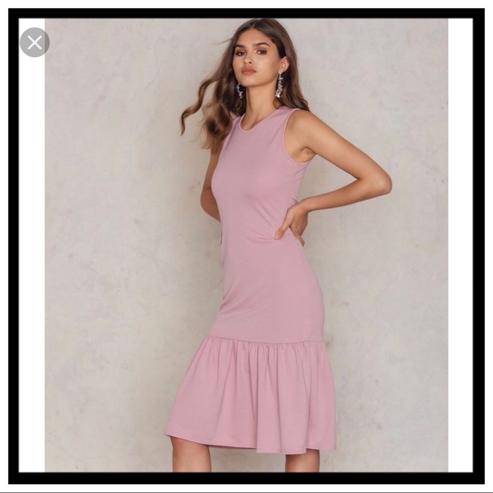 [boohoo] Olivia Drop Waist Peplum Shift Dress